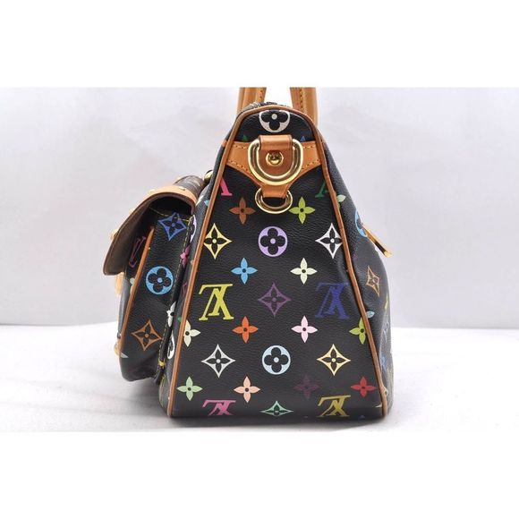 Auth Louis Vuitton Monogram Multicolor Rita 2way Hand Bag Black - Picture 3 of 12